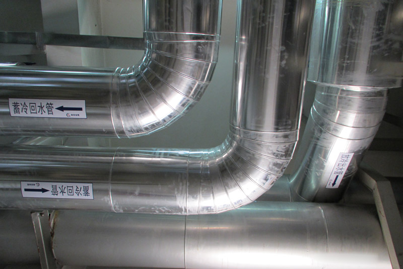 施工中冷冻管道 - 主机房 - 水蓄冷|水蓄能|水蓄冷罐|水蓄冷布水器|中